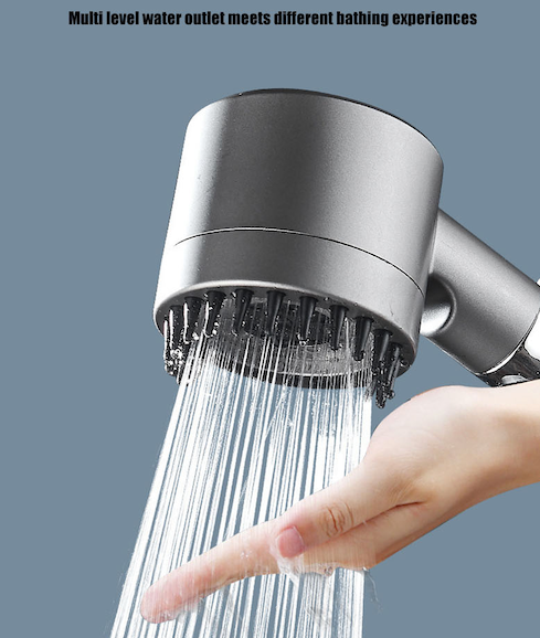 Black 3 Mode Luxury Shower Head with Water Purification Filters Included